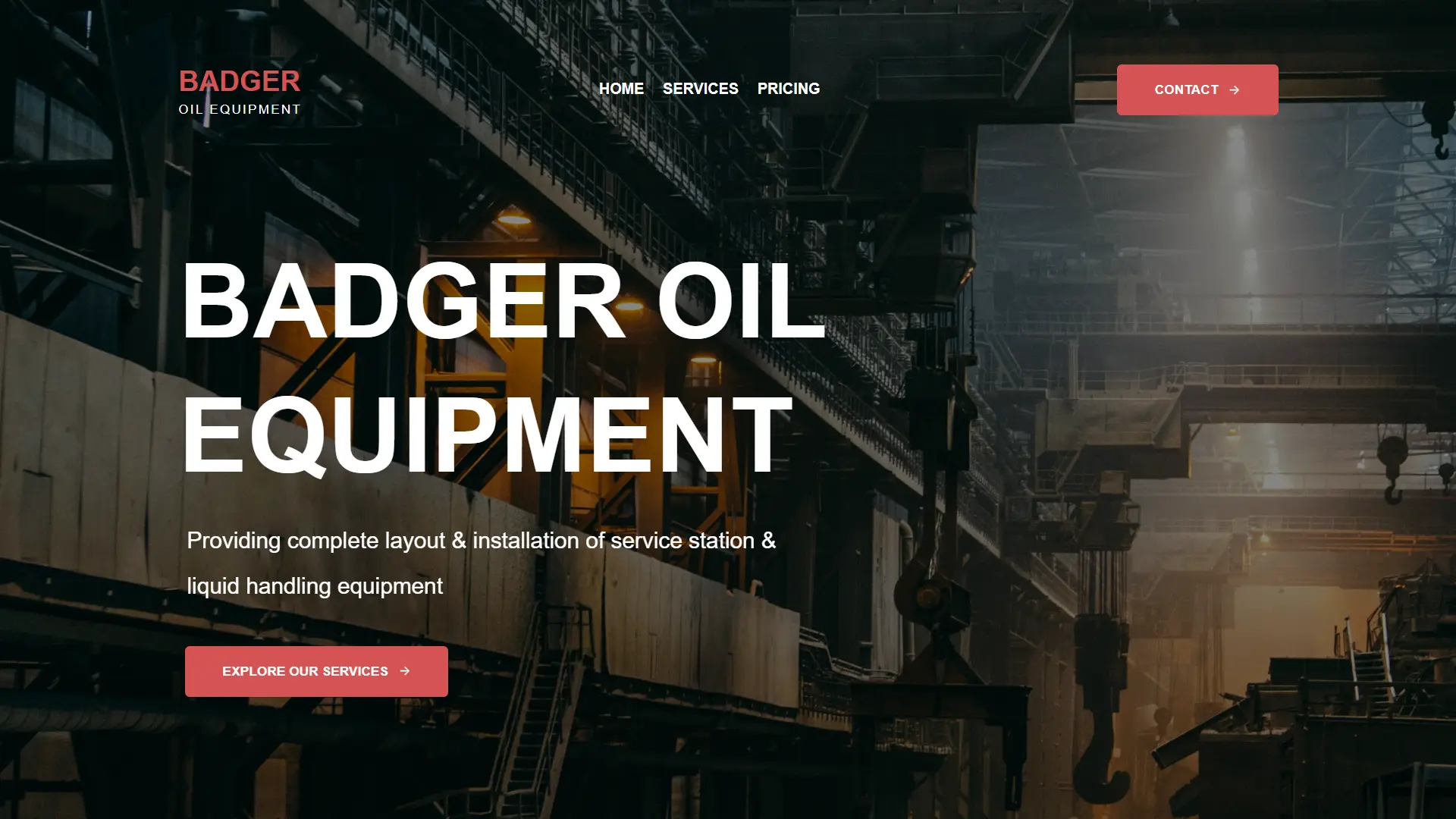 Oil Equipment Website - HTML, CSS, and JavaScript website built for an oil equipment  distribution and  repair company