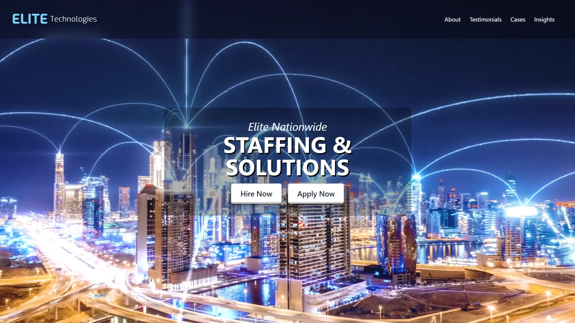 Elite Technologies - Vibrant and eye-catching website built with HTML, Tailwind CSS, and JavaScript