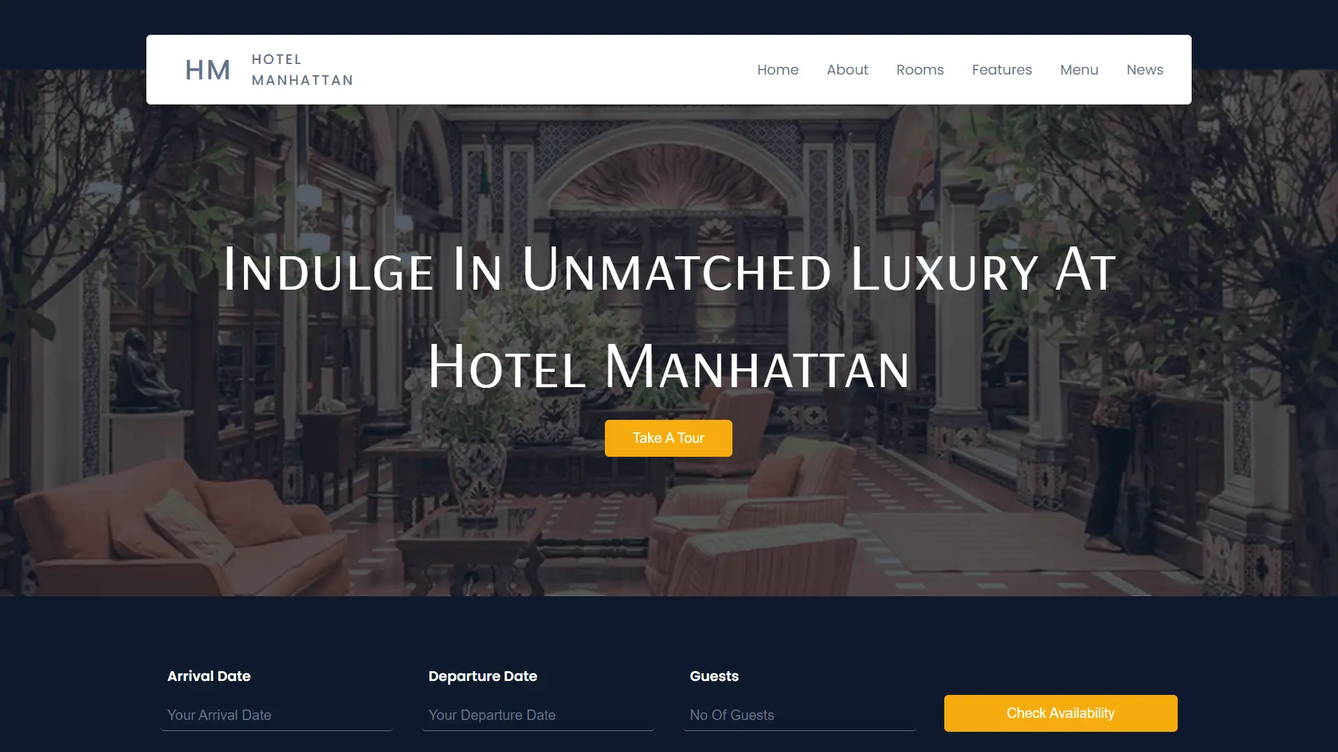 Hotel Website - Minimalist and modern hotel website
