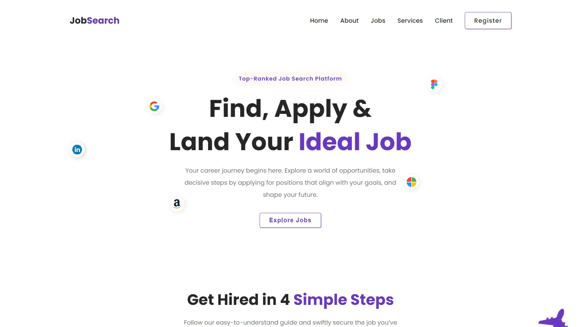 Job Search Website - Clean and colorful job search platform website