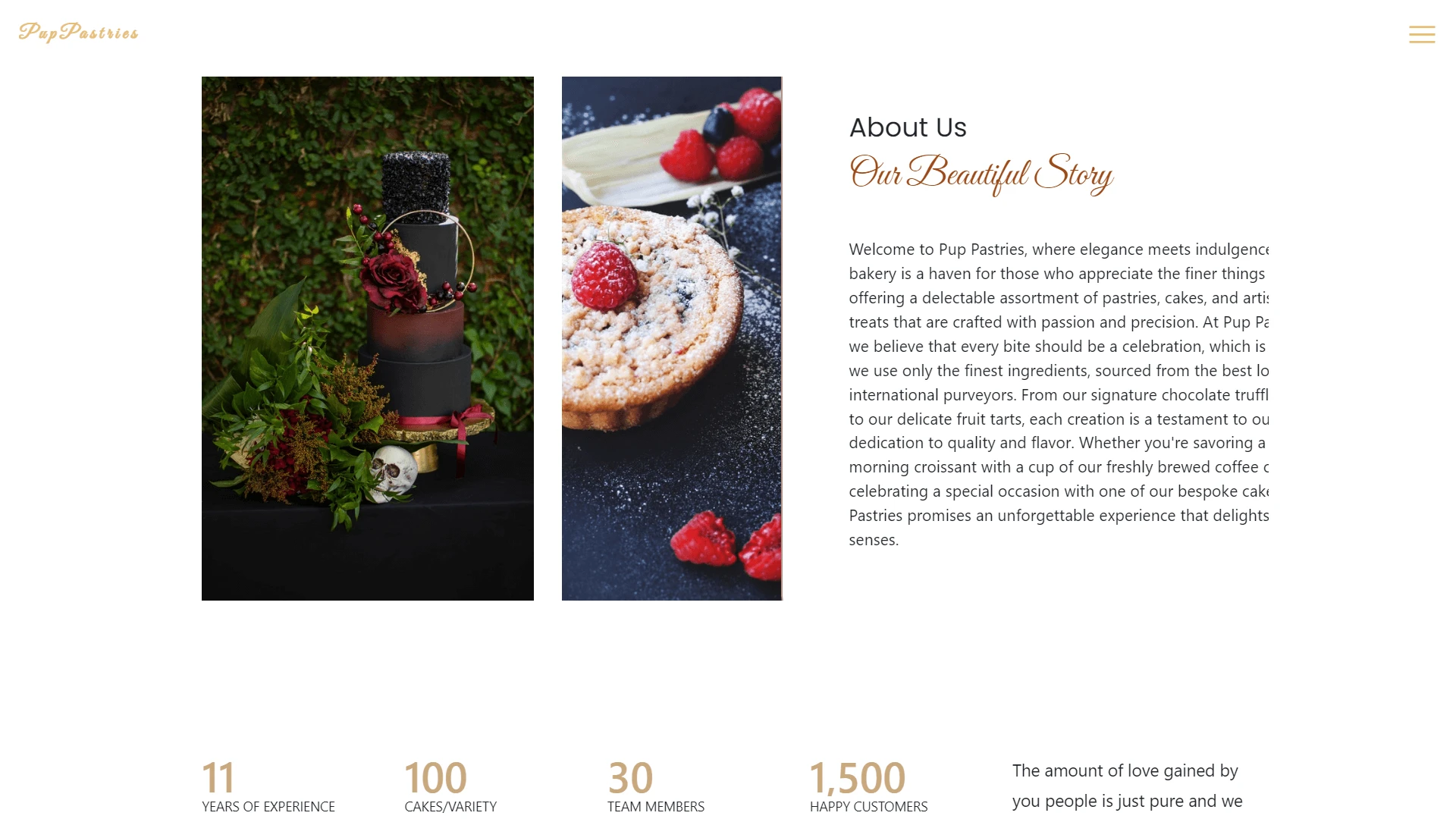 Bakery Website - Elegant and modern bakery website