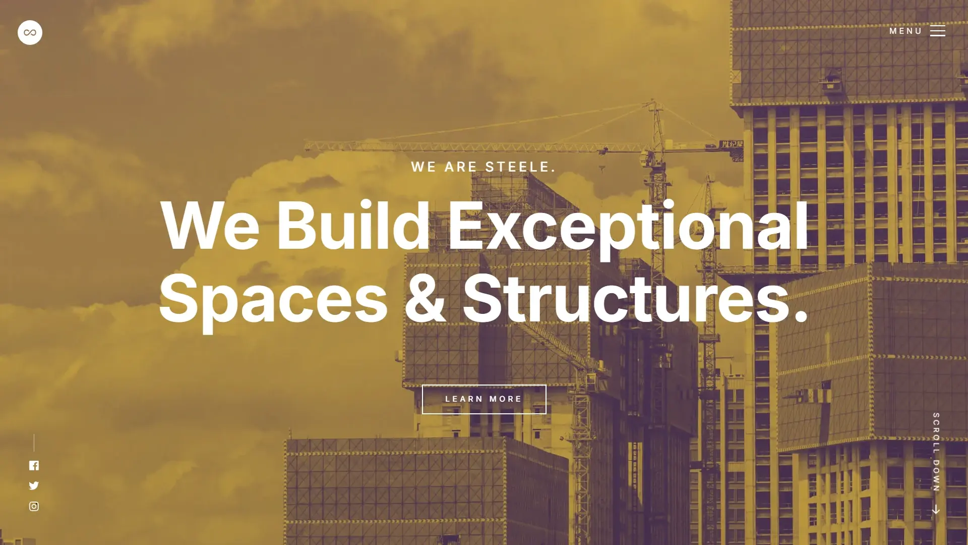 Construction Website - Sleek and dynamic website advertising a construction company