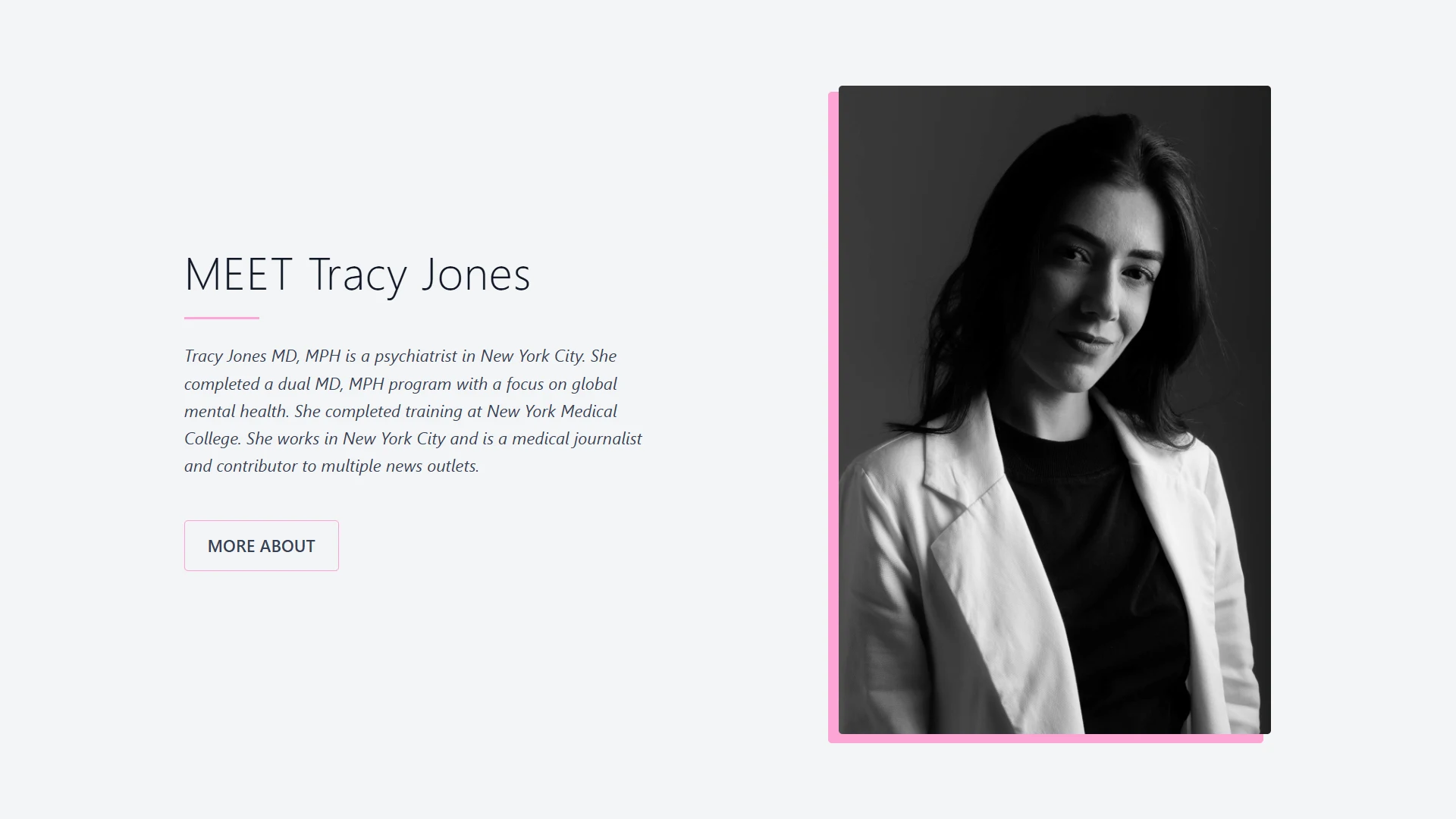 Psychiatrist Website - Modern, minimalist HTML, CSS, and JavaScript website made for a New York, and California based Psychiatrist